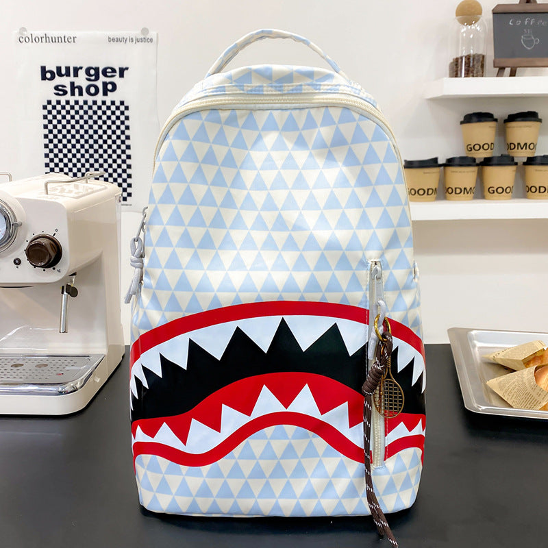 Shark Mouth Printing Personalized Good-looking Outing College Student Schoolbag