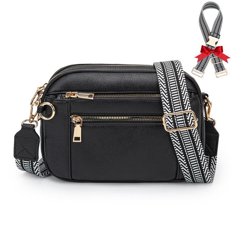 Chessboard Plaid Fashion Retro Double Zipper Women's Shoulder Bag