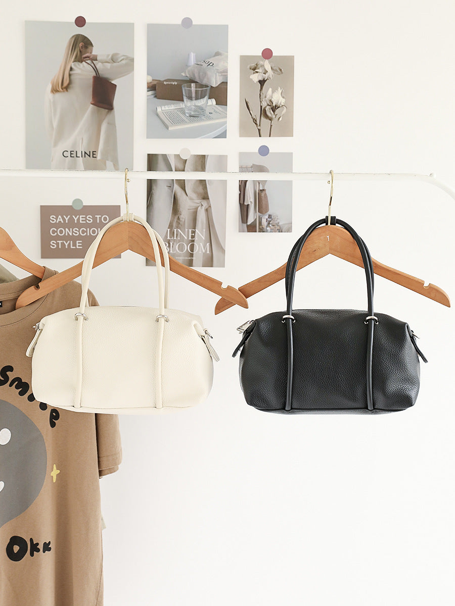 Women's Pattern Boston Texture Soft Leather Niche Women's Messenger Bag