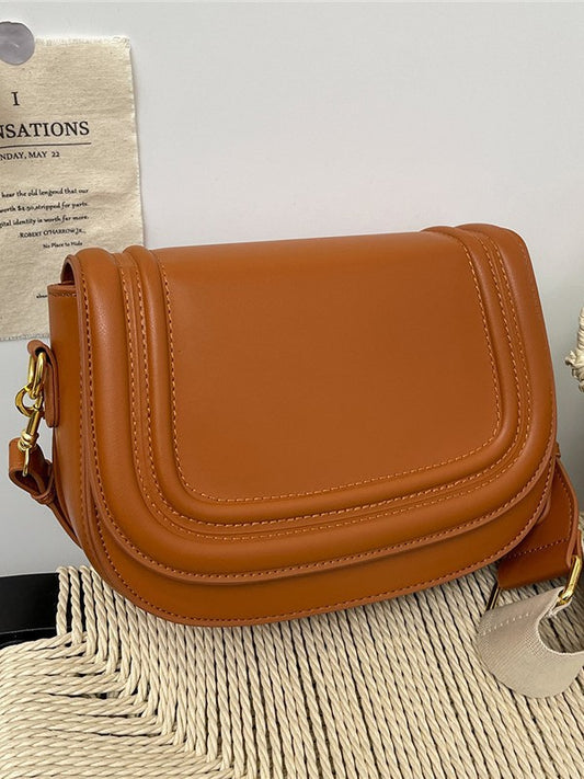 Women's Simple Fashion Flip Saddle Gu Small Square Bags