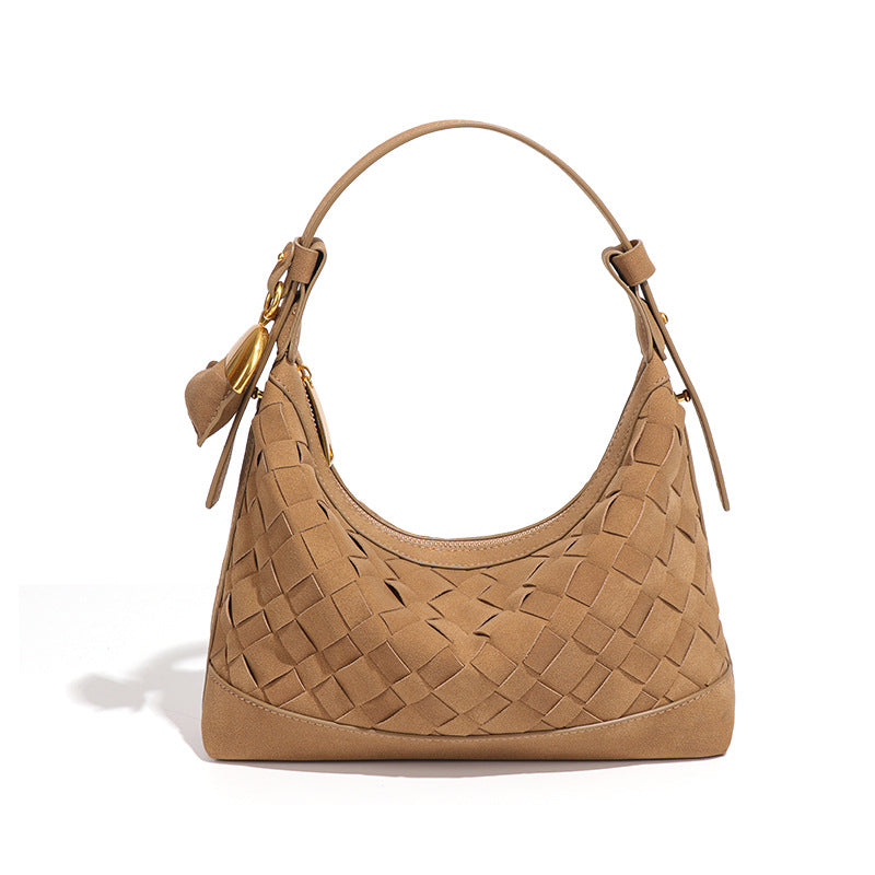 Women's Woven Underarm Suede Hand Carrying Selenodont Women's Shoulder Bag