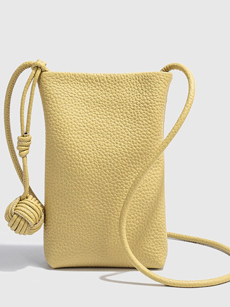 Women's First Layer Cowhide Mini Lychee Pattern Women's Leather Bag