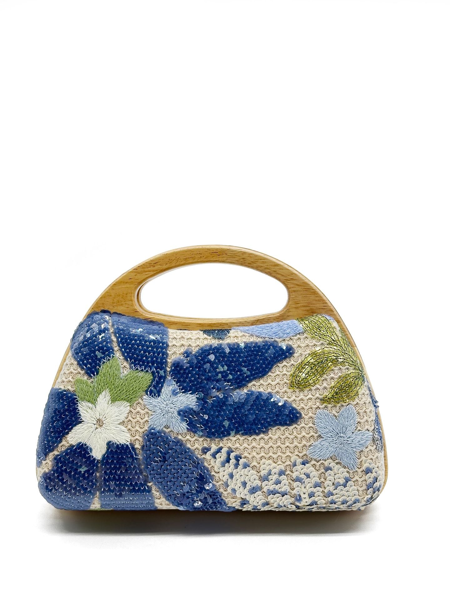 Lady's Straw Embroidery Sequin Summer Outing Dinner Bag