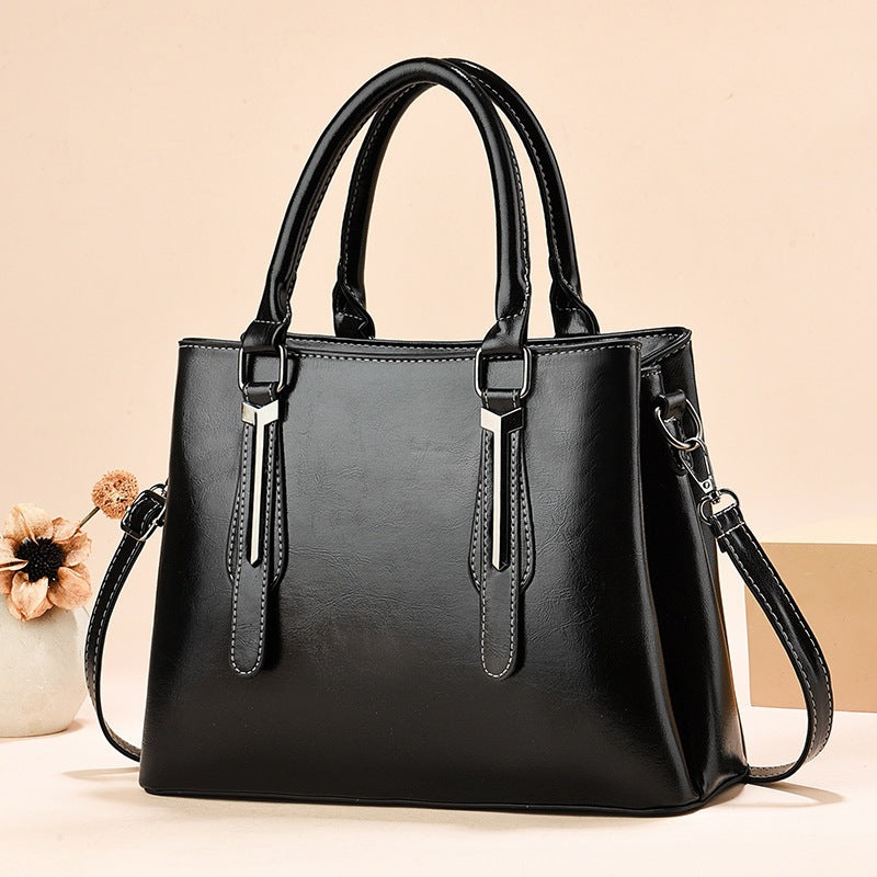Women's Fashion Retro Solid Color Large Capacity Women's Handbag