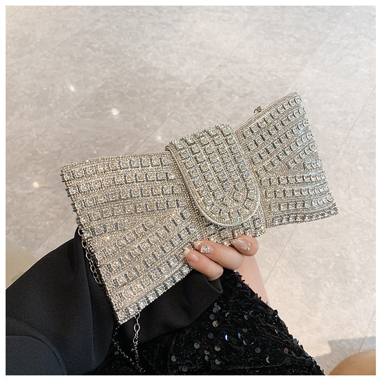 Fashion Rhinestone Diamond Glass Design Hand-held Banquet Shaped Dinner Bag
