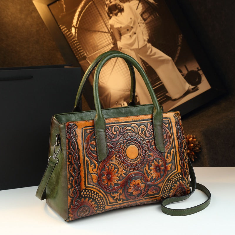 Women's Genuine Leather Mom Simple Versatile Large Women's Handbag