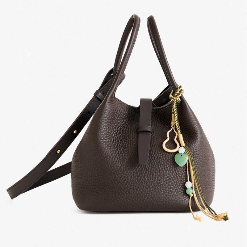 Slope Echo Vegetable Basket Top Layer Cowhide Handbags