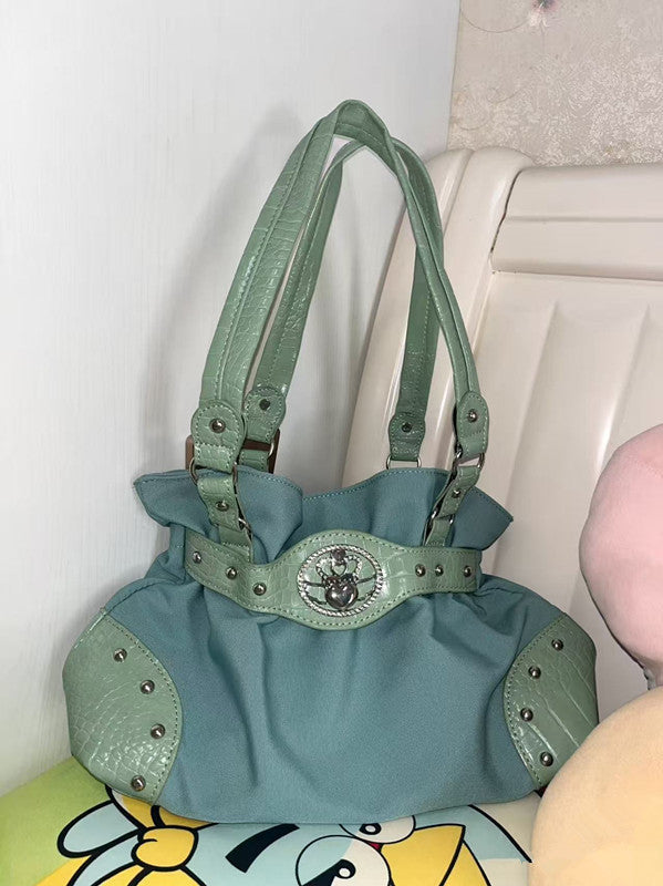 Millennium Hot Sky Blue With Diamond Stitching Shoulder Bags