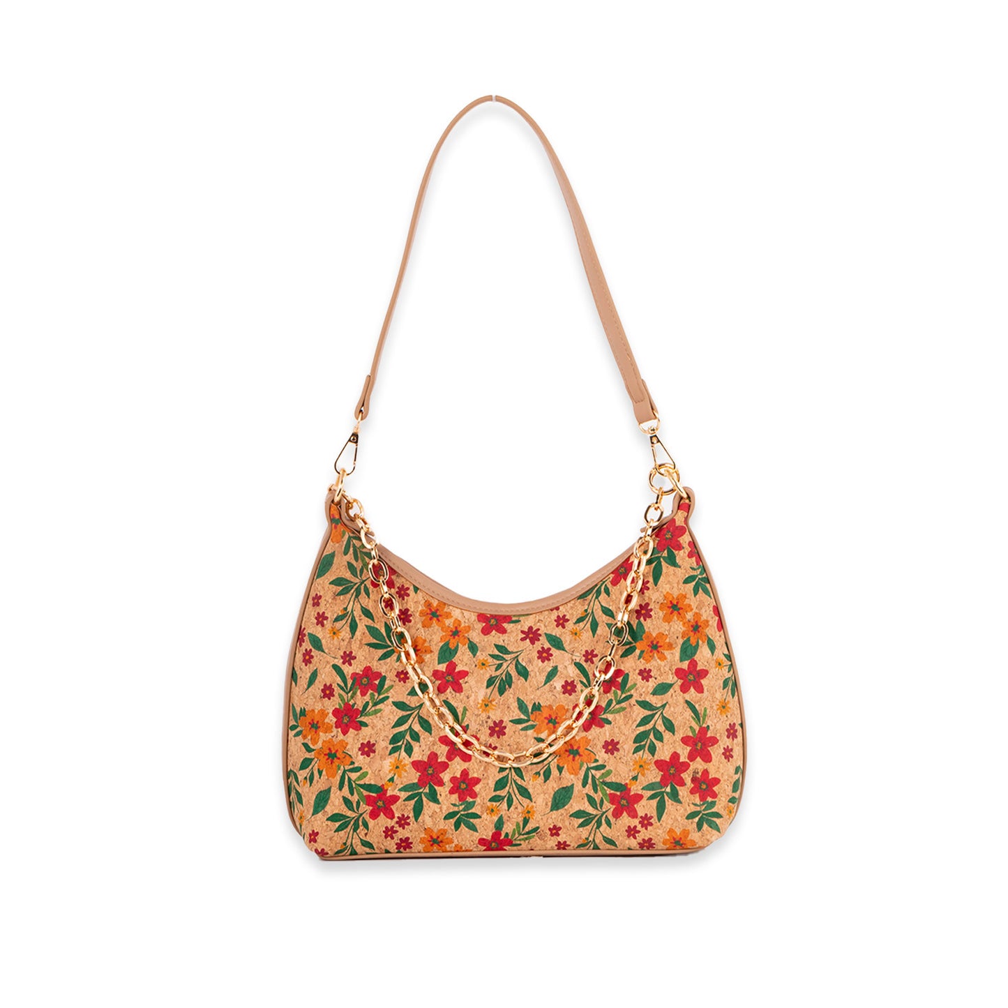Retro Ethnic Style Cork Wooden Lining Outer Crescent Handbags