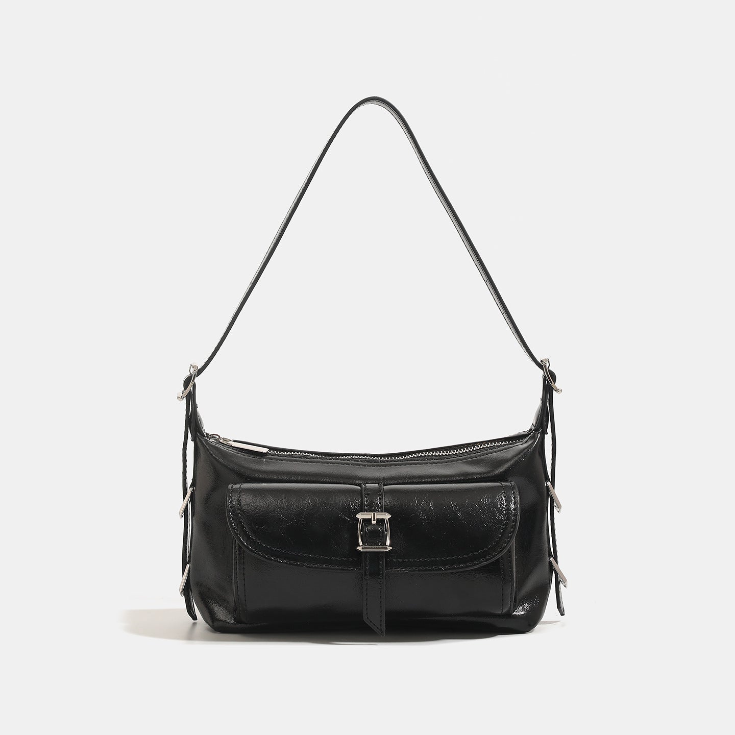 Women's Oil Wax Skin Underarm Fashion Motorcycle Women's Shoulder Bag