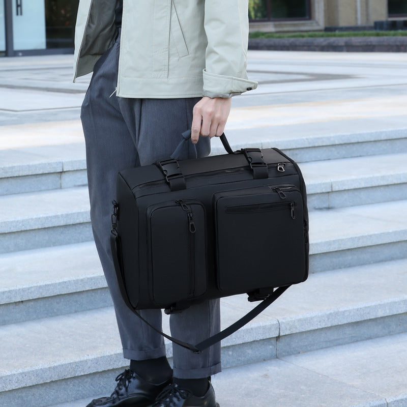 Men's Multifunctional Derm Computer Black Lightweight Business Backpack