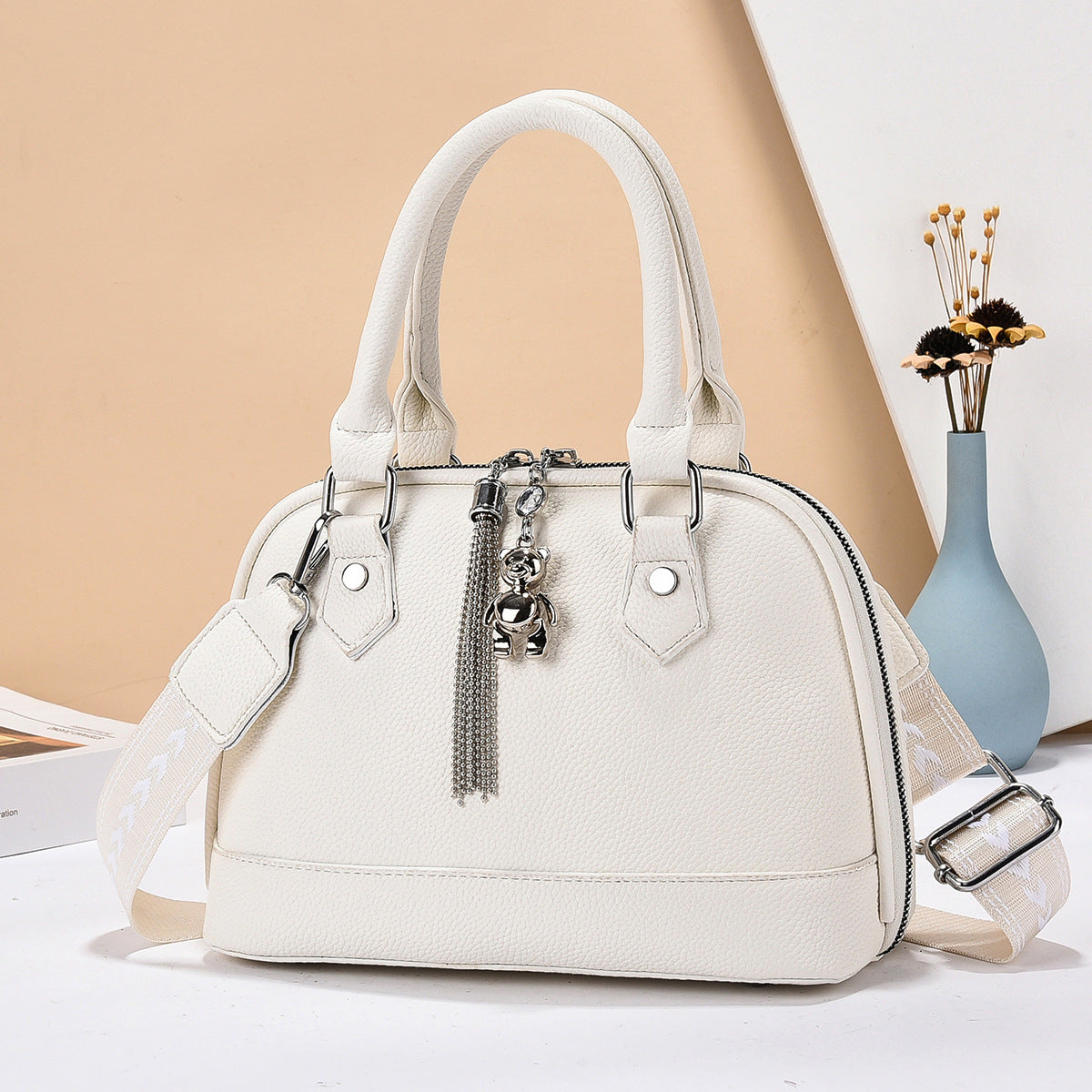 Women's Plaid Stitching Macaron Simple Elegant Fashion Women's Messenger Bag