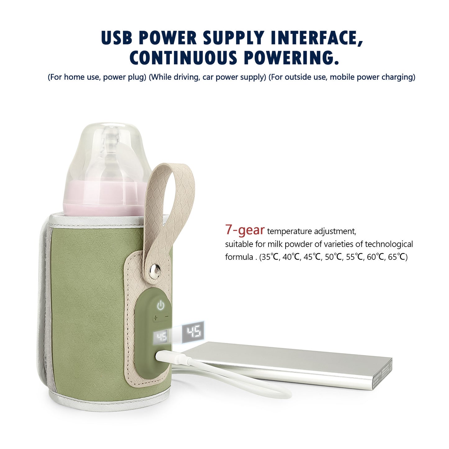 Portable Milk Bottle Heating Cover Charging Constant Temperature Feeding Mummy Bag