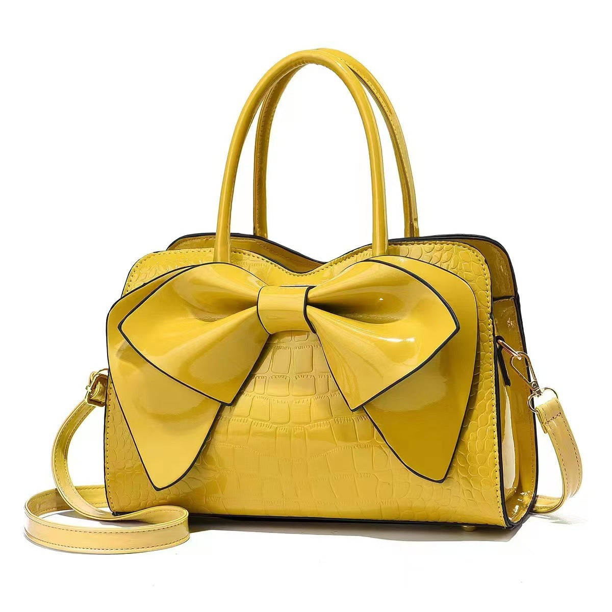 Women's Fashion Candy Color Bow Simple Stone Pattern Bags
