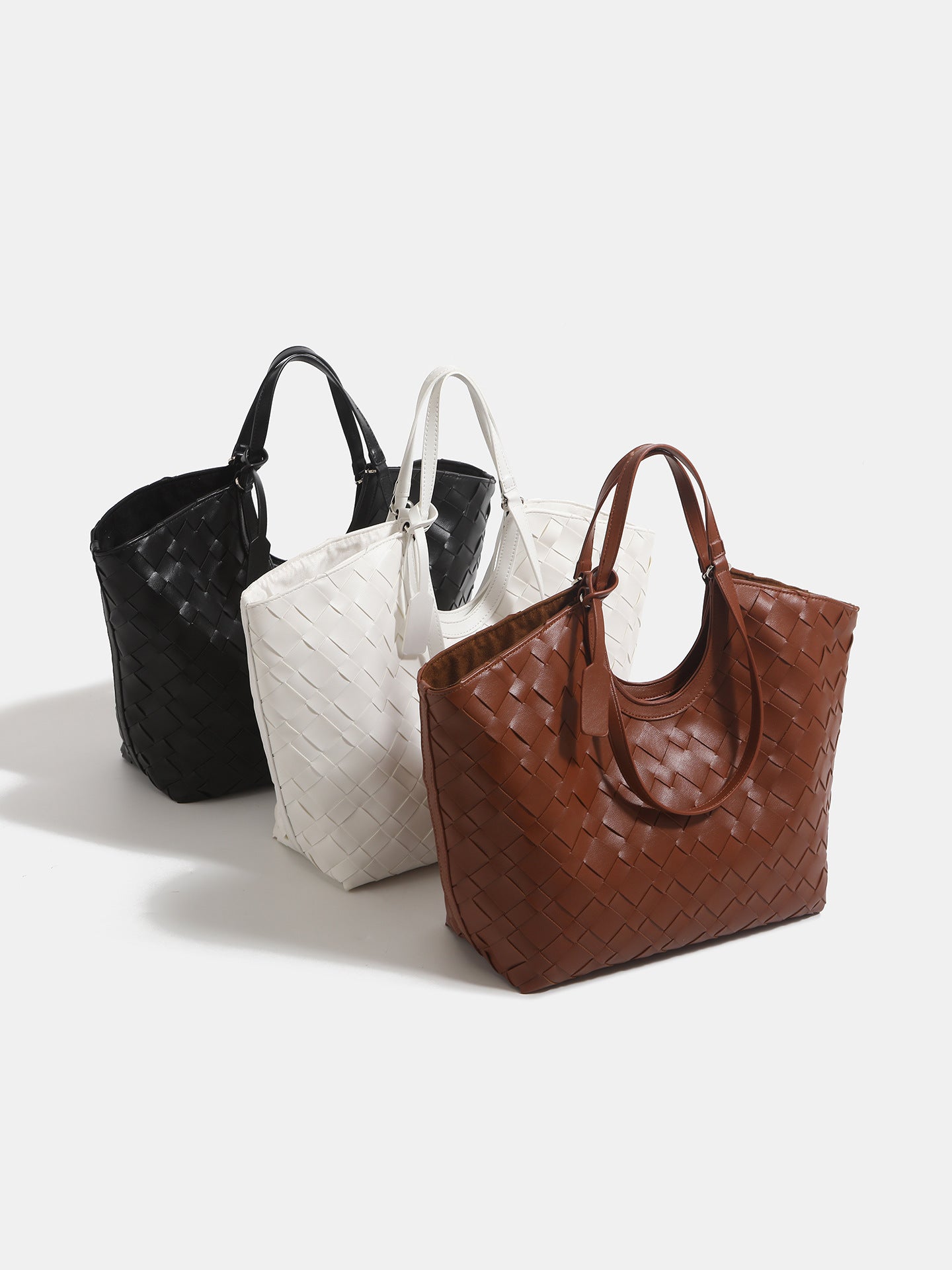 Autumn Vintage Weave Portable Female Minority Fashion Commuter Large Tote Bags