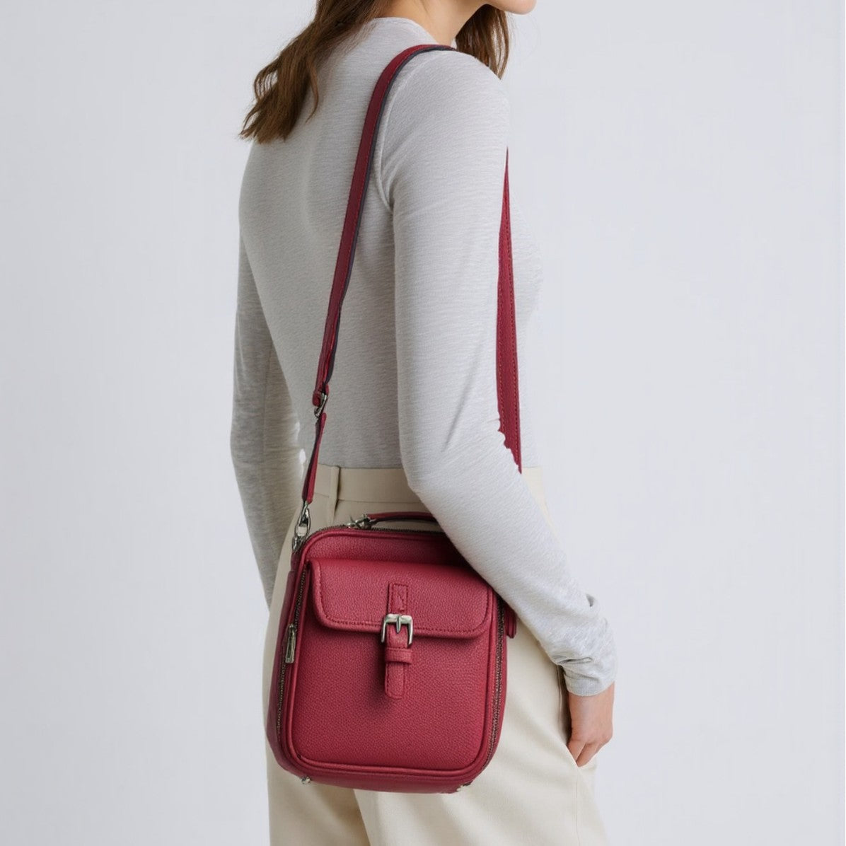 Durable Attractive Leather Retro Clutch Mobile Women's Shoulder Bag