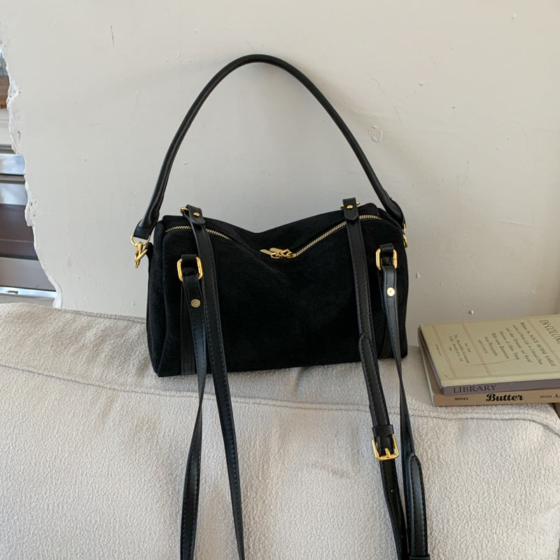 Super Popular Suede Boston Winter Korean Style Bags