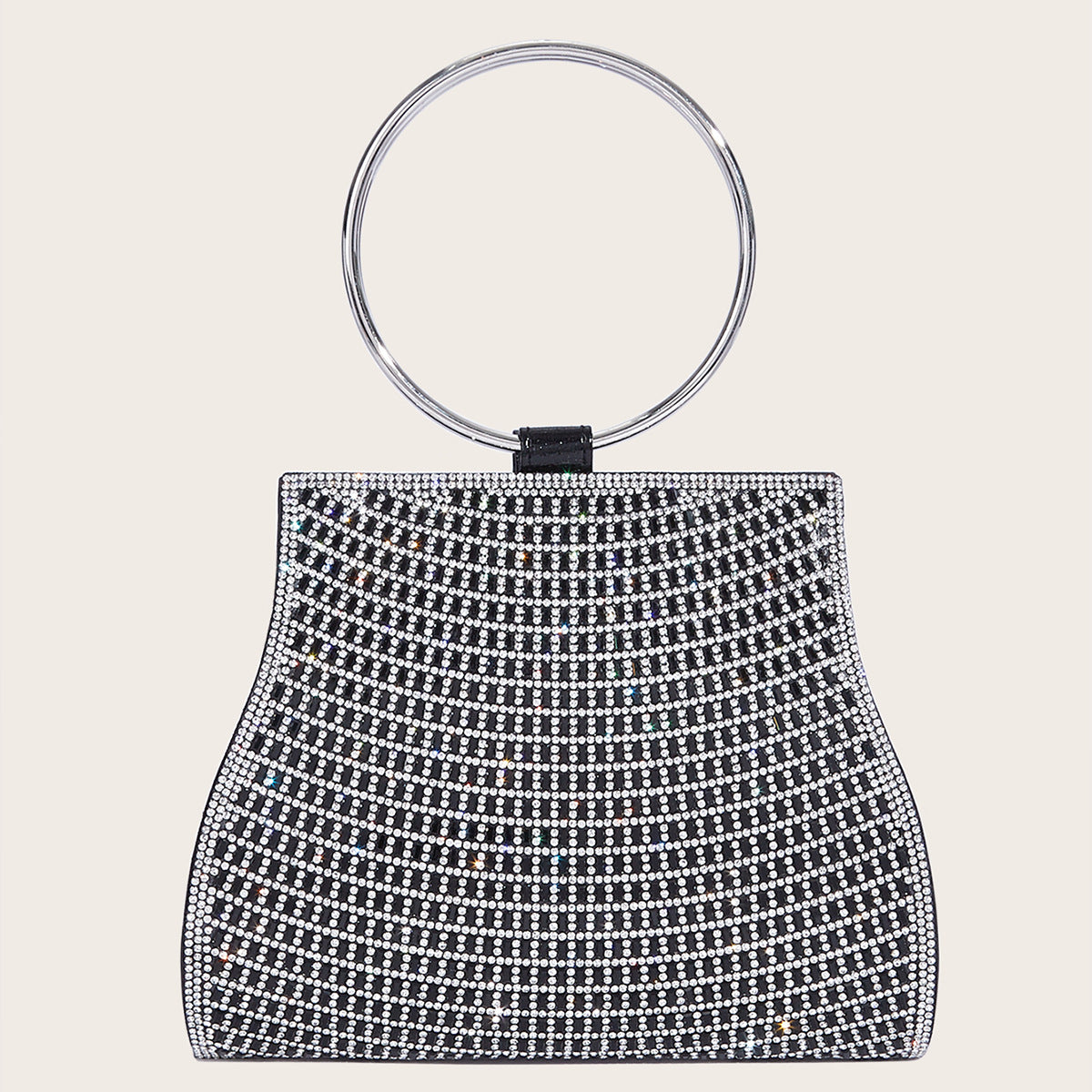 Women's Crystal Chain Magnetic Snap Golden Trendy Dinner Bag