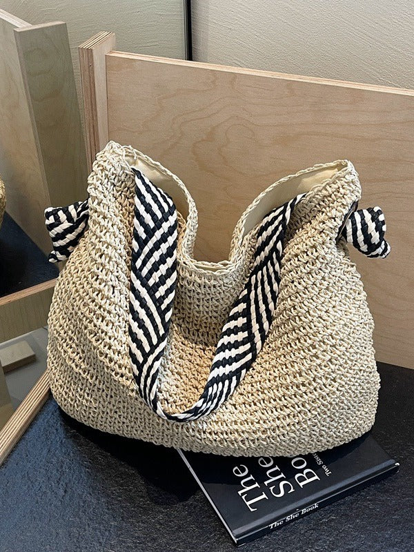 Commuter Portable Straw Hollow Underarm Large Bags