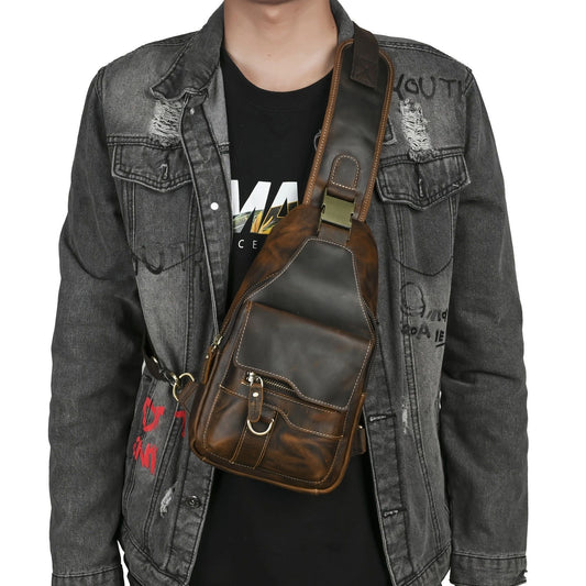Men's Top Layer Crazy Horse Skin Cowhide Retro Bags