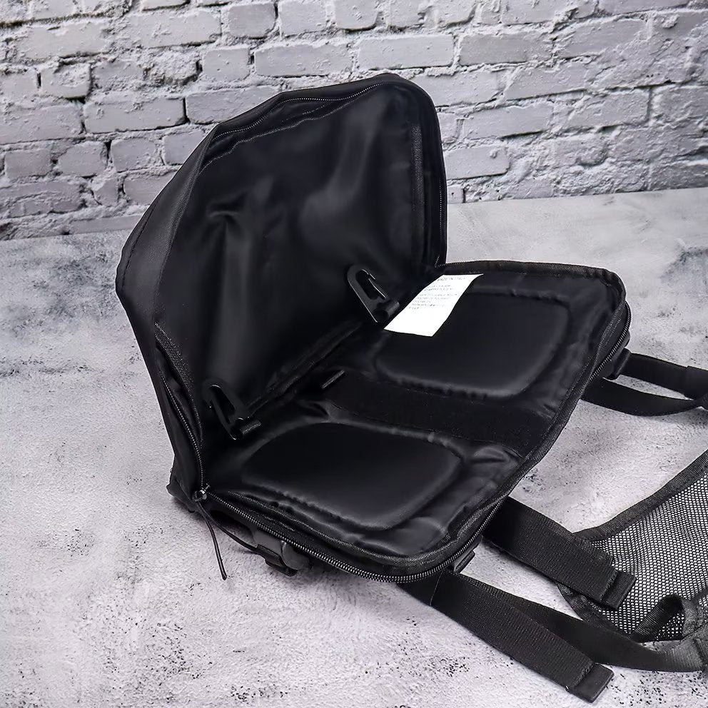 Men's Black High Street Hip Hop Shoulders Sports Satchel, Hanging Bag