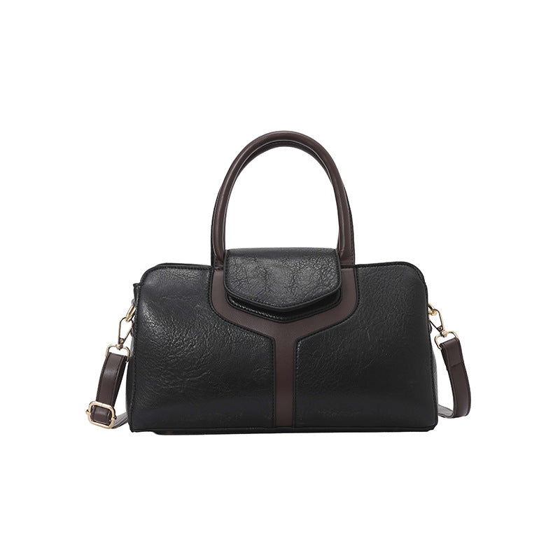 Women's Large Capacity Boston Retro Light Luxury Design Hand Holding Women's Messenger Bag