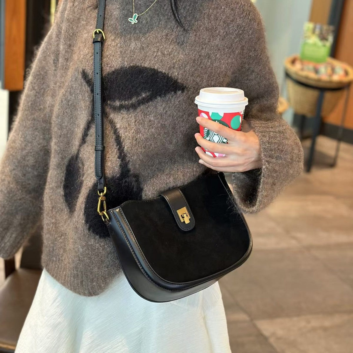 Women's Genuine Leather Underarm Retro Frosted Cowhide High-grade Niche Bags
