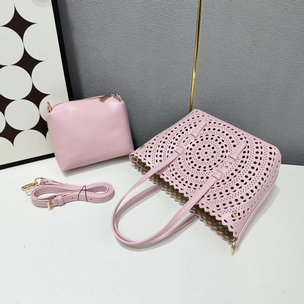 Women's Hand Rub Grain Hollow Summer Design Women's Handbag