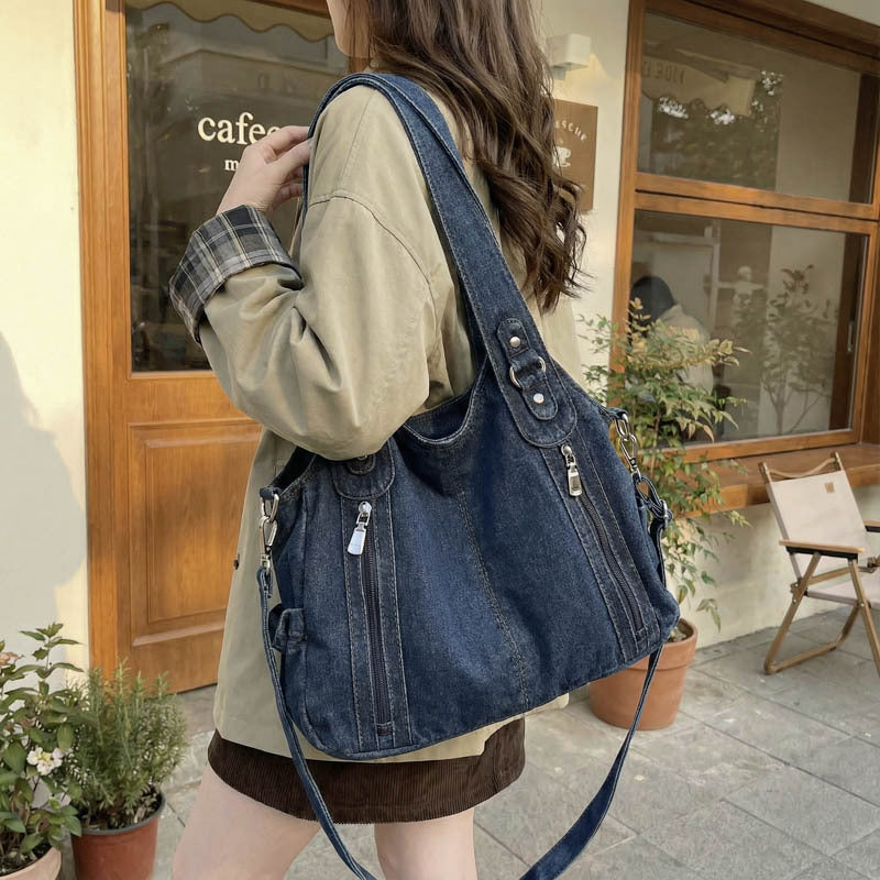 Denim Female Commuter Retro Class Western Women's Shoulder Bag