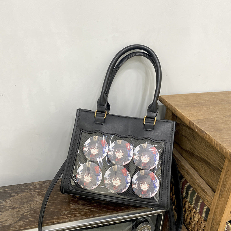 Women's Lace Cartoon Rhombus Style Cute Portable Two-dimensional Grain Women's Handbag