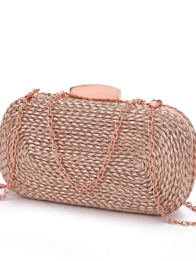 Glamorous Classy Women's Woven Makeup Wedding Dinner Bag