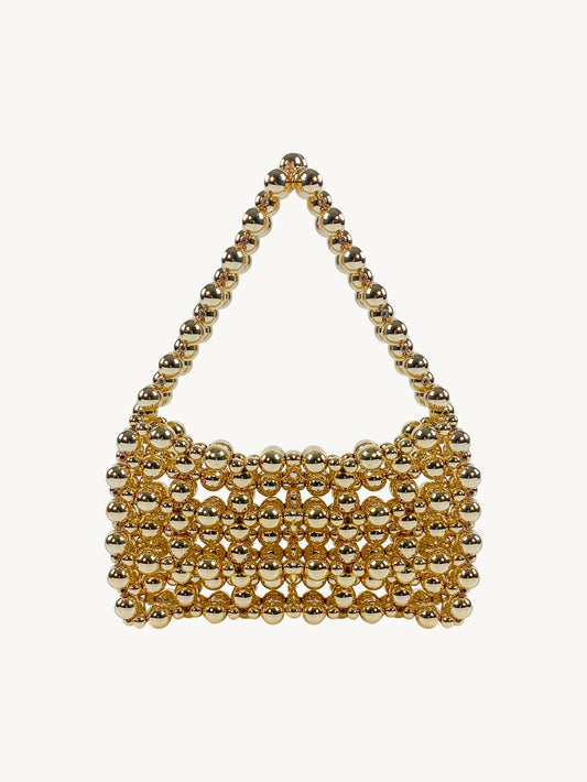 Women's Handmade Beaded Weave Imitation Pearl Retro Women's Handbag
