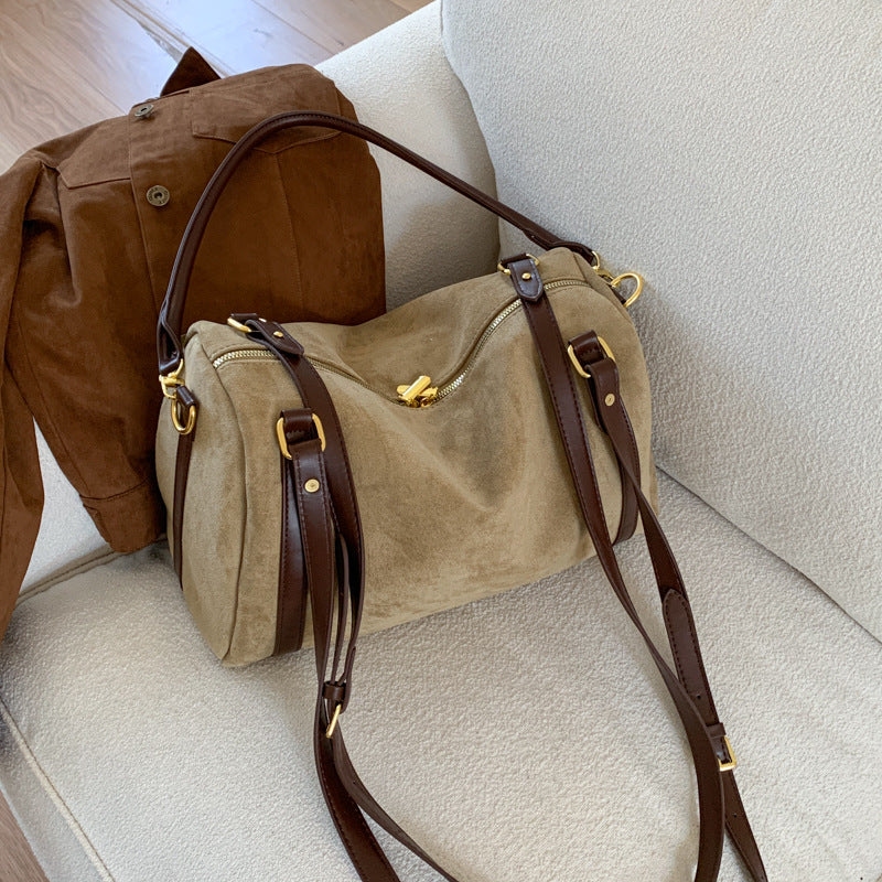 Super Popular Suede Boston Winter Korean Style Bags