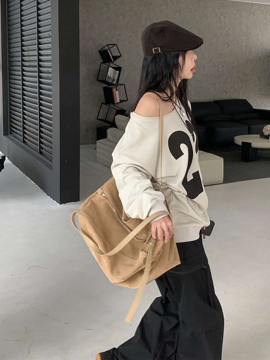 Women's Matte Cowhide Large Capacity Design Idle Handbags