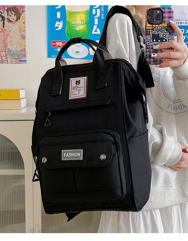 Style Female Junior High Good-looking Simple College Student Schoolbag