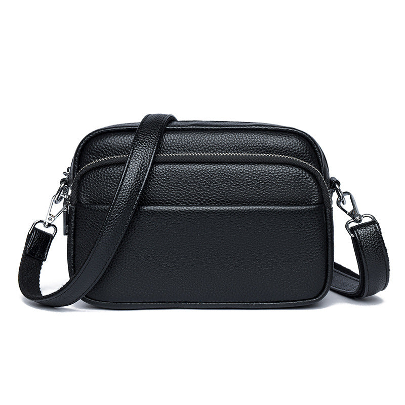 Women's Vintage Leather First Layer Cowhide Underarm Small Square Bag