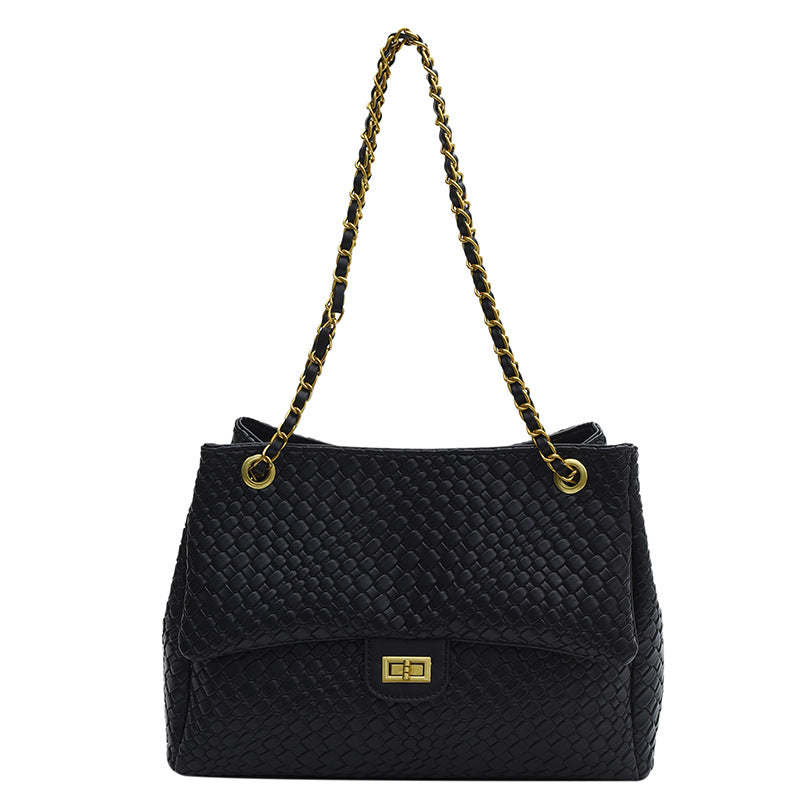 Women's Retro Fashion Underarm Indentation Commute Leisure Tote Bag