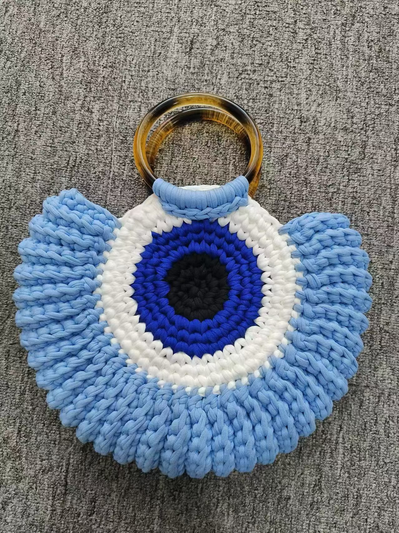 Thread Woven Large Capacity Big Eye Monster Vacation Beach Women's Handbag