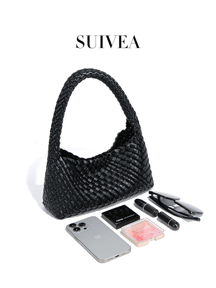 Women's Retro Composite Woven Hand Dumpling Versatile Lunch Bags