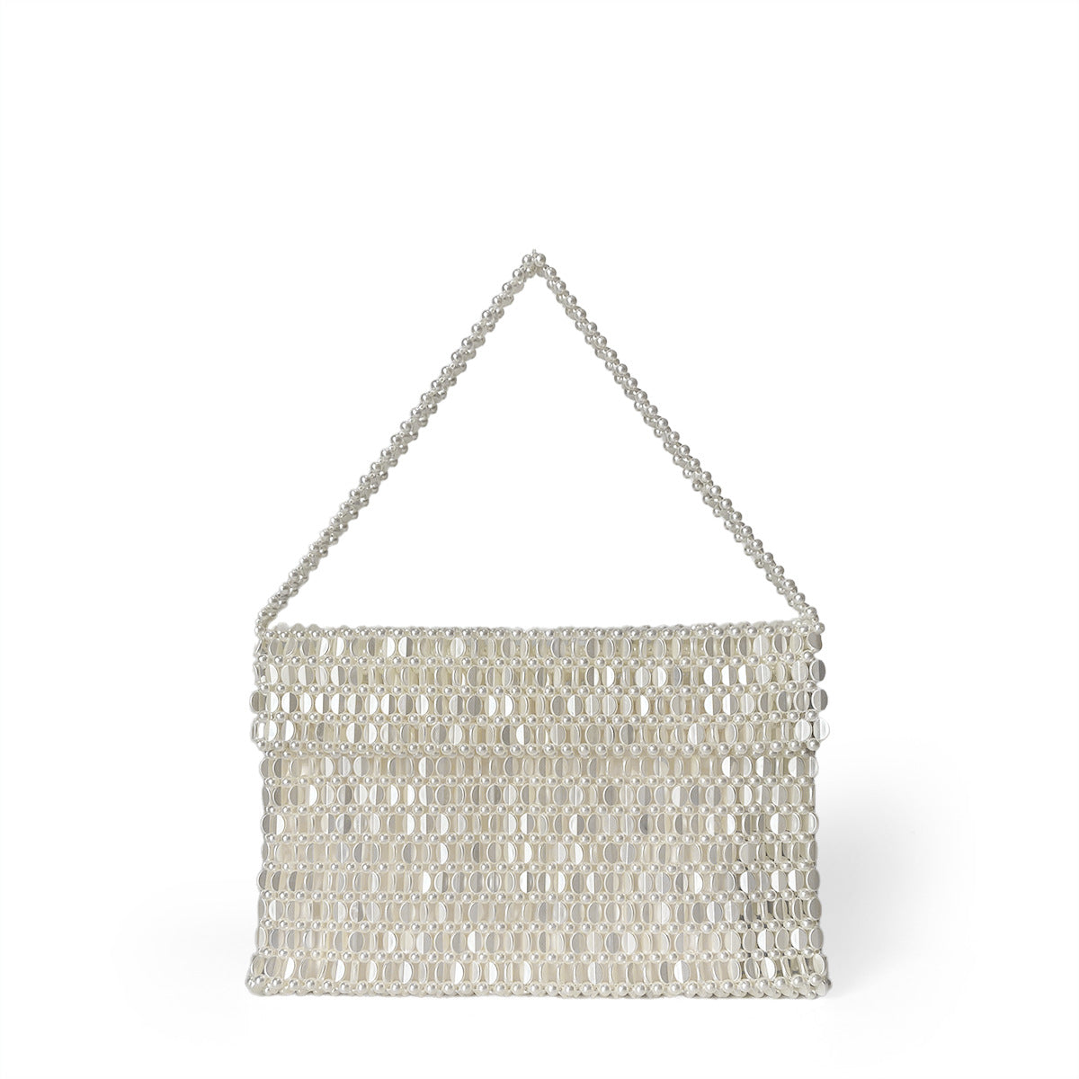 Women's Melon Seeds Beads Woven Large Capacity Portable Underarm Flip Handmade Women's Handbag