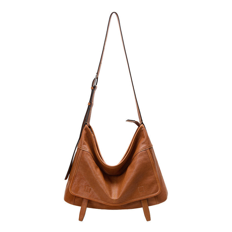 Women's & Men's Vegetable Tanned Sheepskin Large Capacity Commuter Women's Shoulder Bag