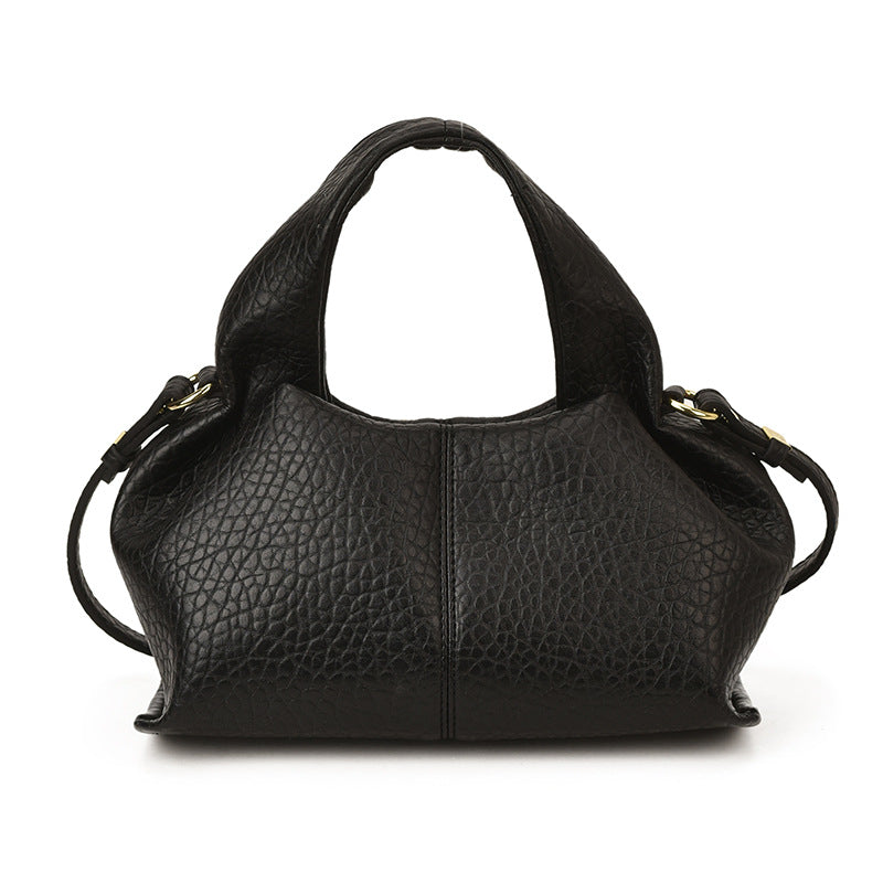Women's Popular Winter Vintage Lychee Pattern Simple Small Square Bag
