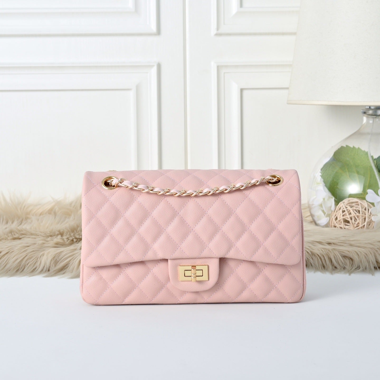 Women's Caviar Cowhide Rhombus Chain Portable Fashion Women's Shoulder Bag