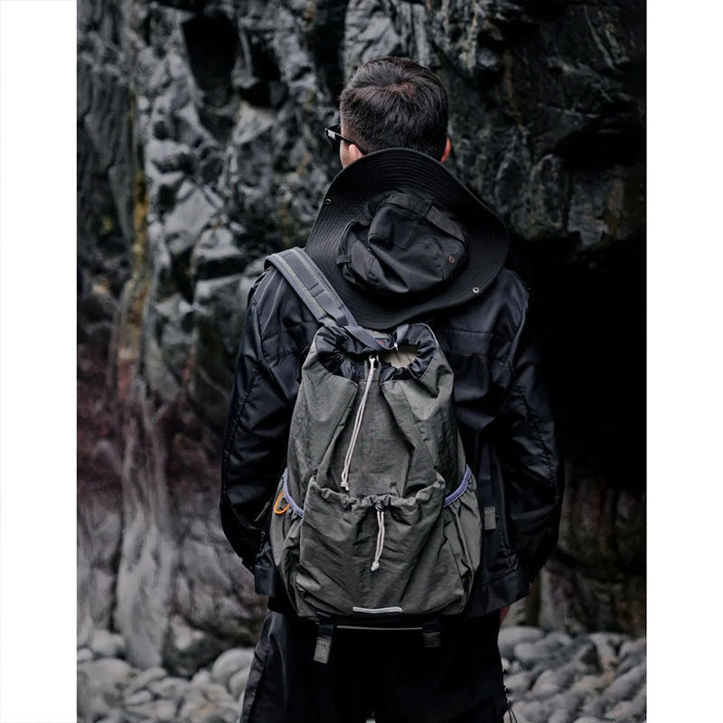 Men's Drawstring Back Retro Canvas College Design Bags
