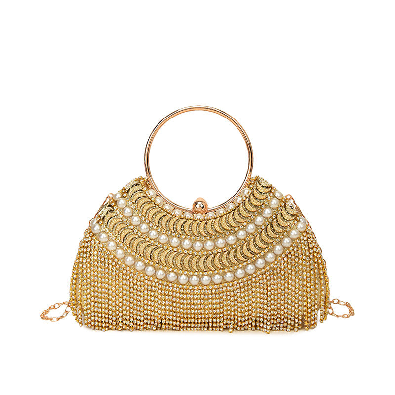 Women's Tassel Fashion Diamond Classic Style Chain Dinner Bag