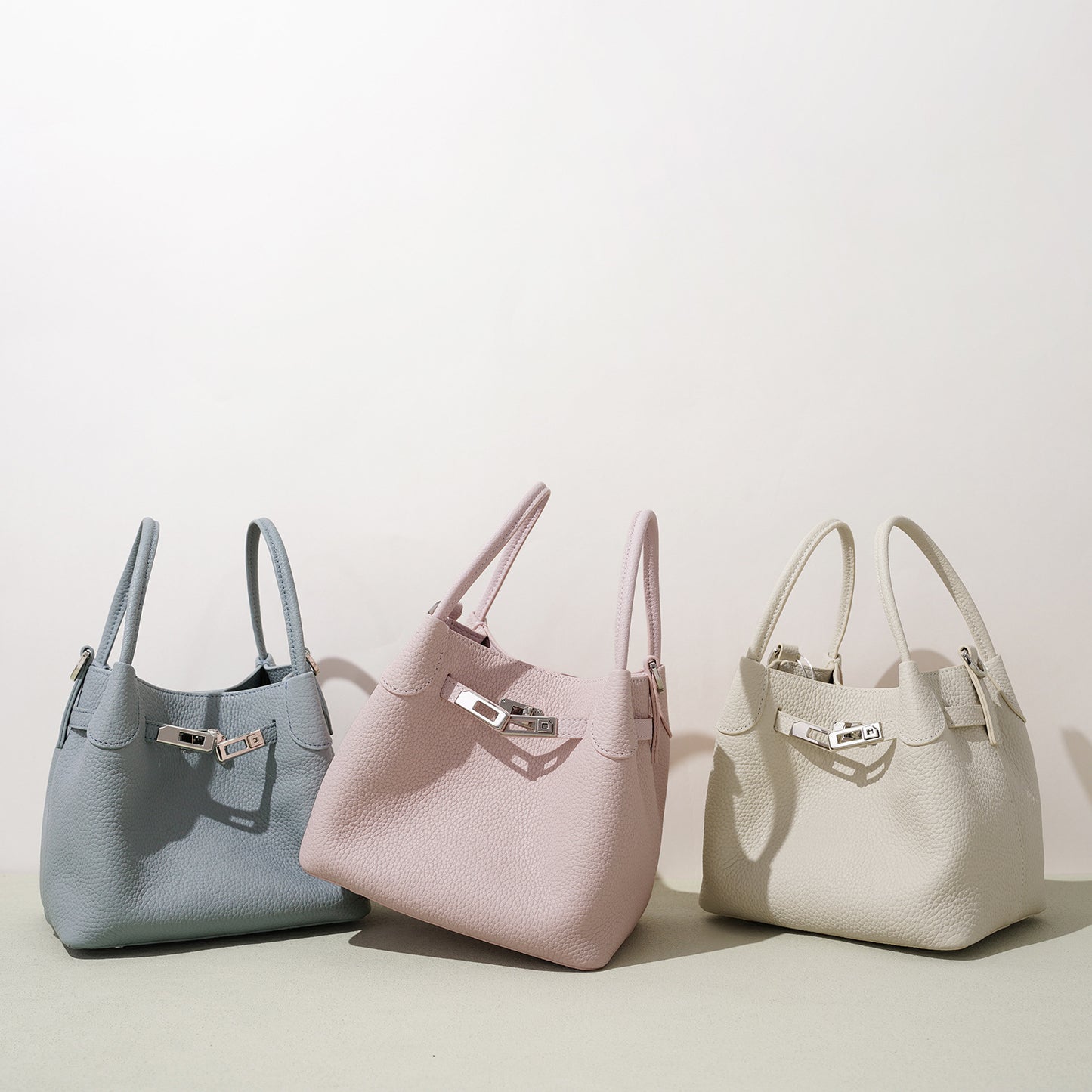 Women's Morning Vegetable Basket Genuine Leather Underarm Commuting Bucket Bags