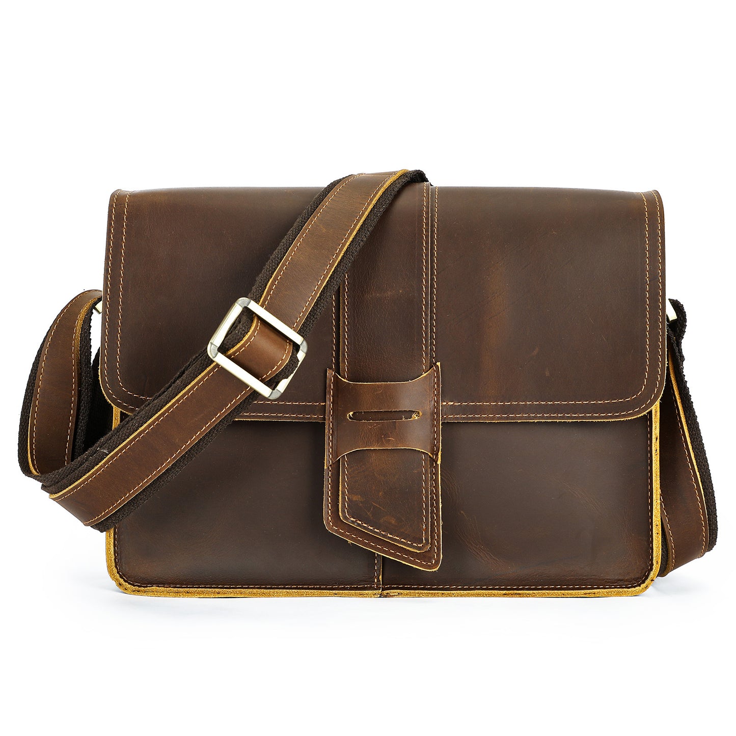 Men's Leather Fashion Crazy Horse First Layer Cowhide Men's Shoulder Bag