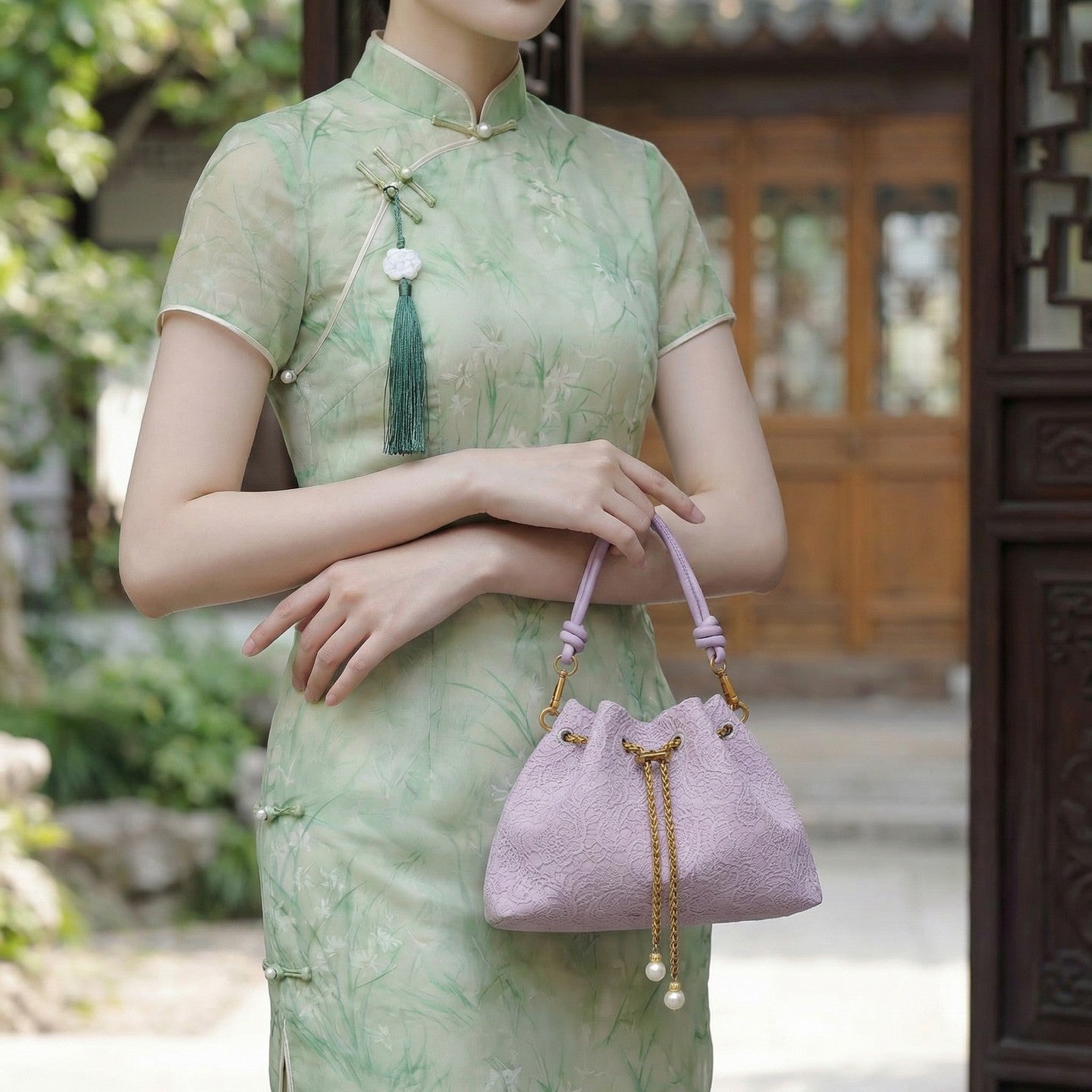 Street Fashion Chain Chinese Simple Drawstring Bucket Bags