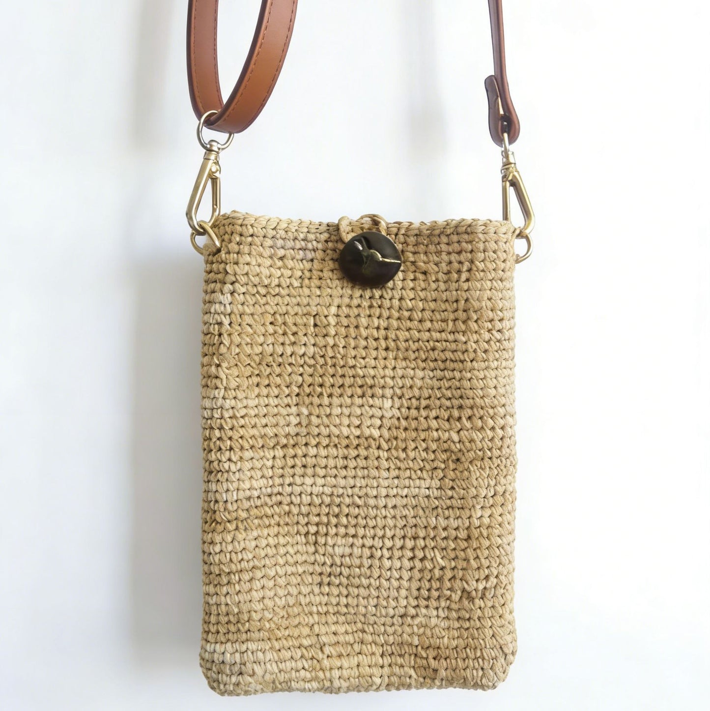 Paper String Hand-woven Mobile Mori Retro Simple Leather Phone Bags