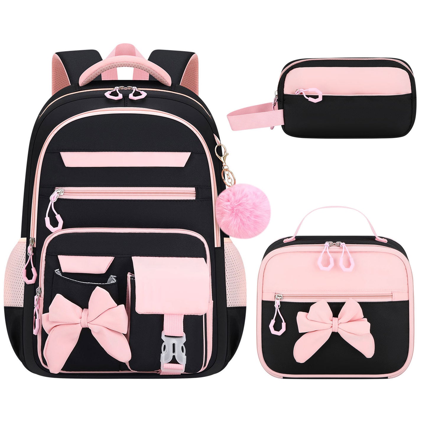 Cute Butterfly Three-piece Set Large Capacity Spine Protection Backpacks